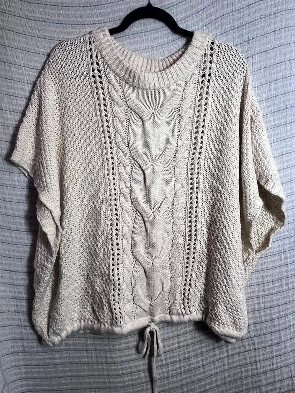 Universal Thread Cable Knit Openwork Cream Sweater Size 3X Like New